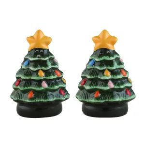 3 in. Nostalgic Ceramic Tree Salt and Pepper Shakers - Green