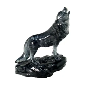 3D Crystal Puzzle - Wolf (Black): 37 Pcs