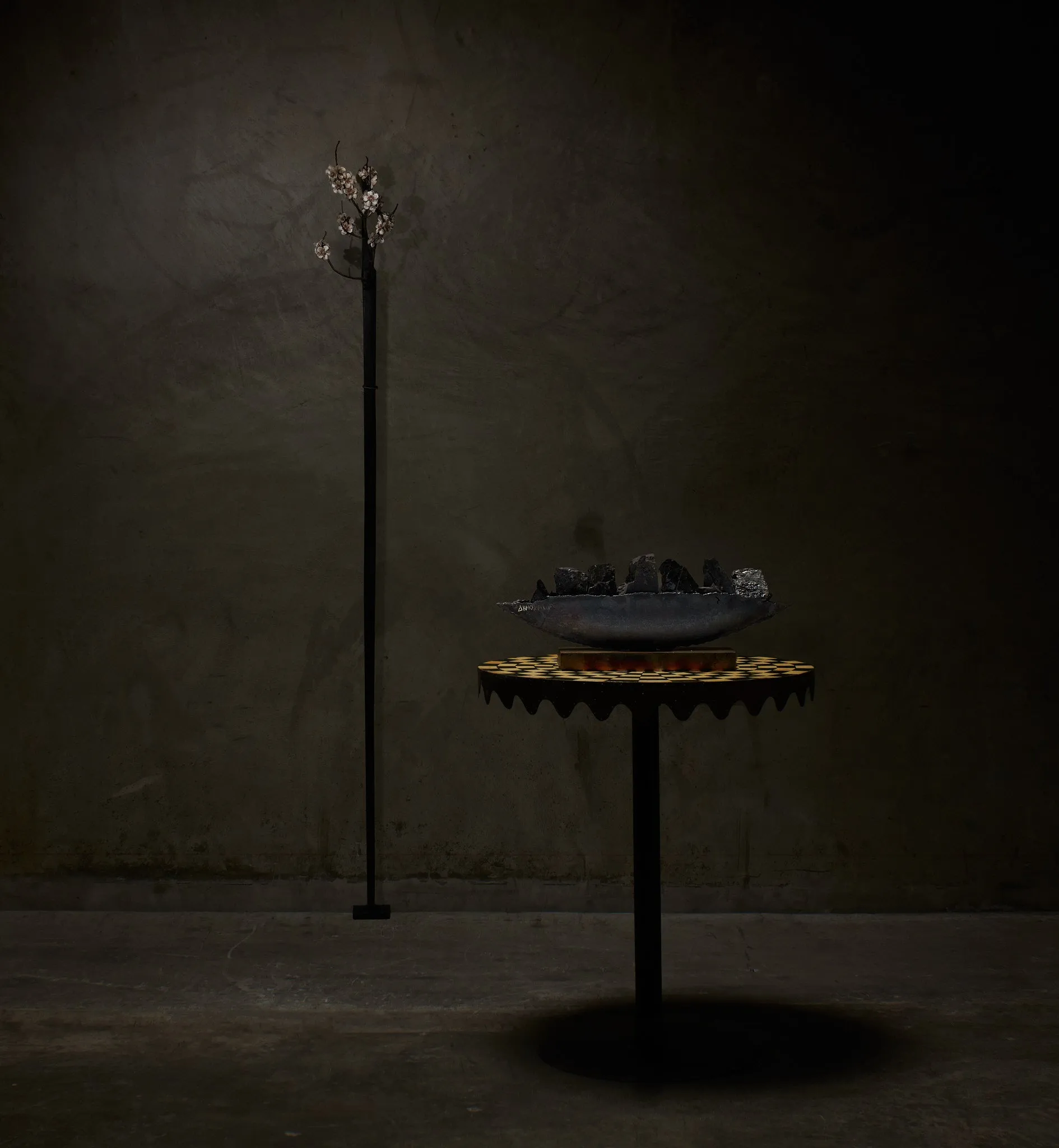 AARON'S ROD WITH ALMOND BLOSSOMS BY DIANE TINTOR