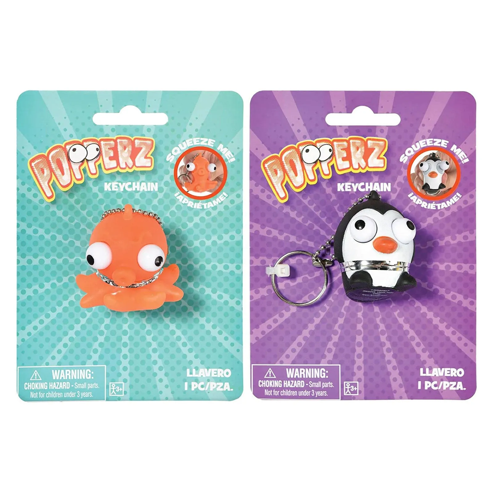 Animal Eye Popper Keychain Favor Assorted