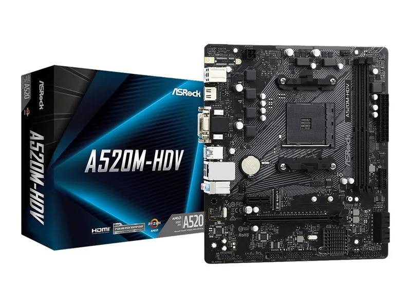 Asrock A520m-Hdv - Motherboard - Micro Atx - Socket Am4 - Amd A520