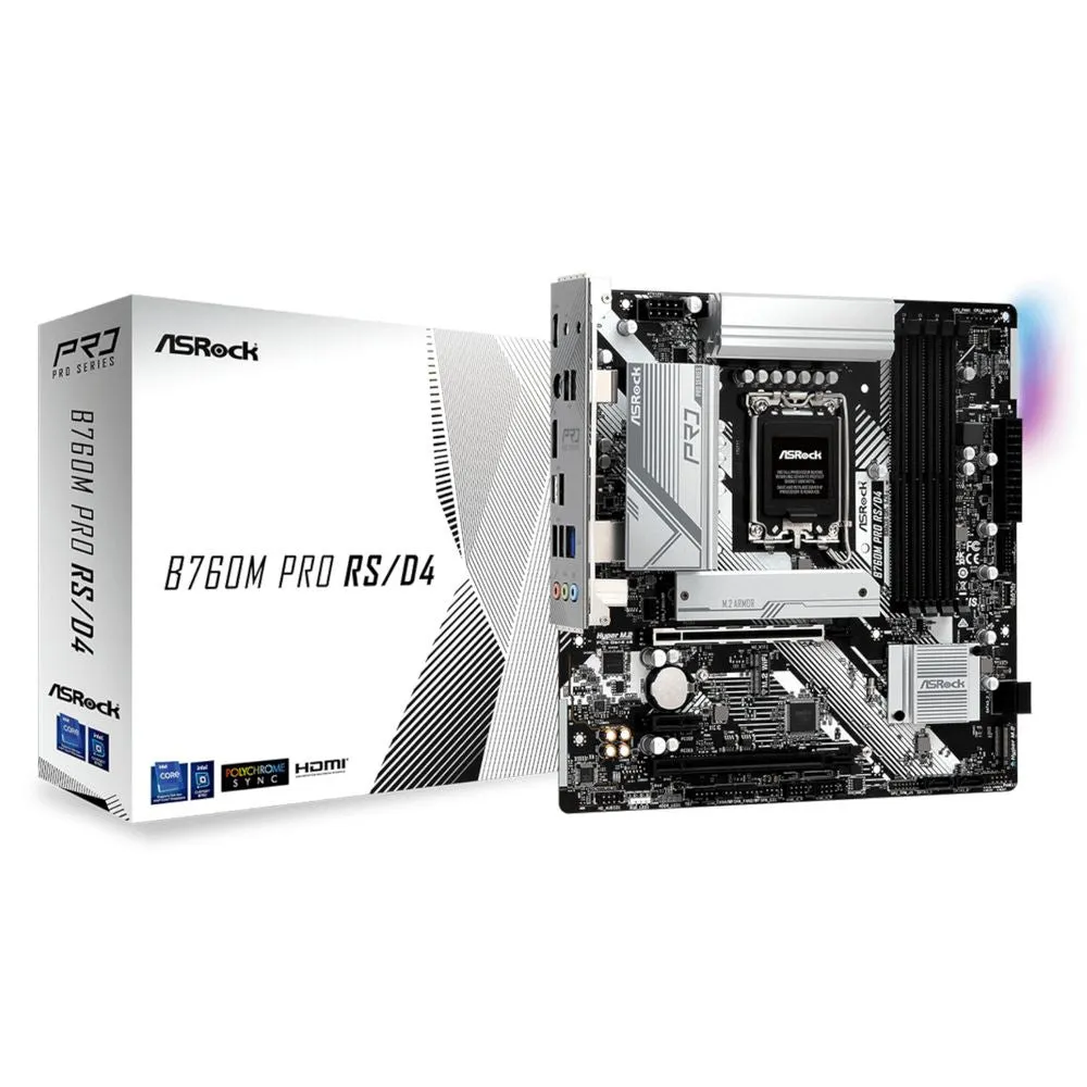 Asrock Mainboard B760m Pro Rs/D4 - Micro-Atx - Socket Intel 1700 - Intel B760