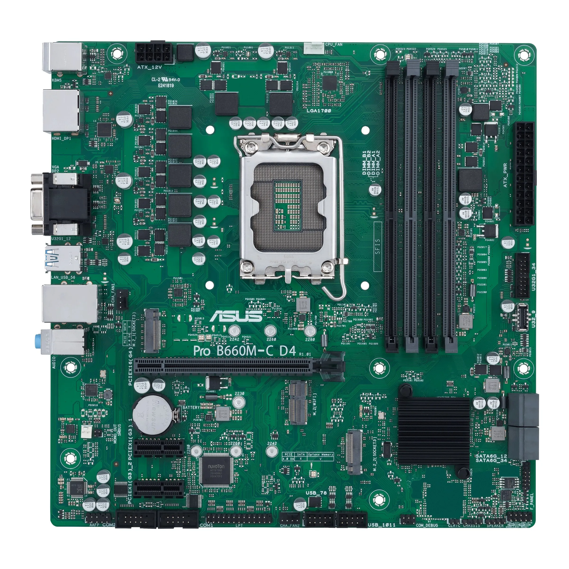 Asus Mainboard Pro B660m-C D4-Csm - Micro-Atx - Sockel Intel 1700 - B660