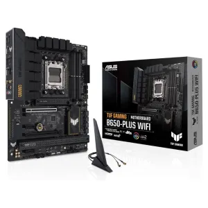 ASUS TUF GAMING B650-PLUS WIFI AMD B650 AM5 Ryzen™ Desktop 9000 8000 and 7000 ATX motherboard, 14 power stages, PCIe® 5.0 M.2 , DDR5 memory, WiFi 6 and 2.5 Gb Ethernet, USB4® support Aura Sync