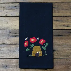 Bee Time Black Towel (set of 2)