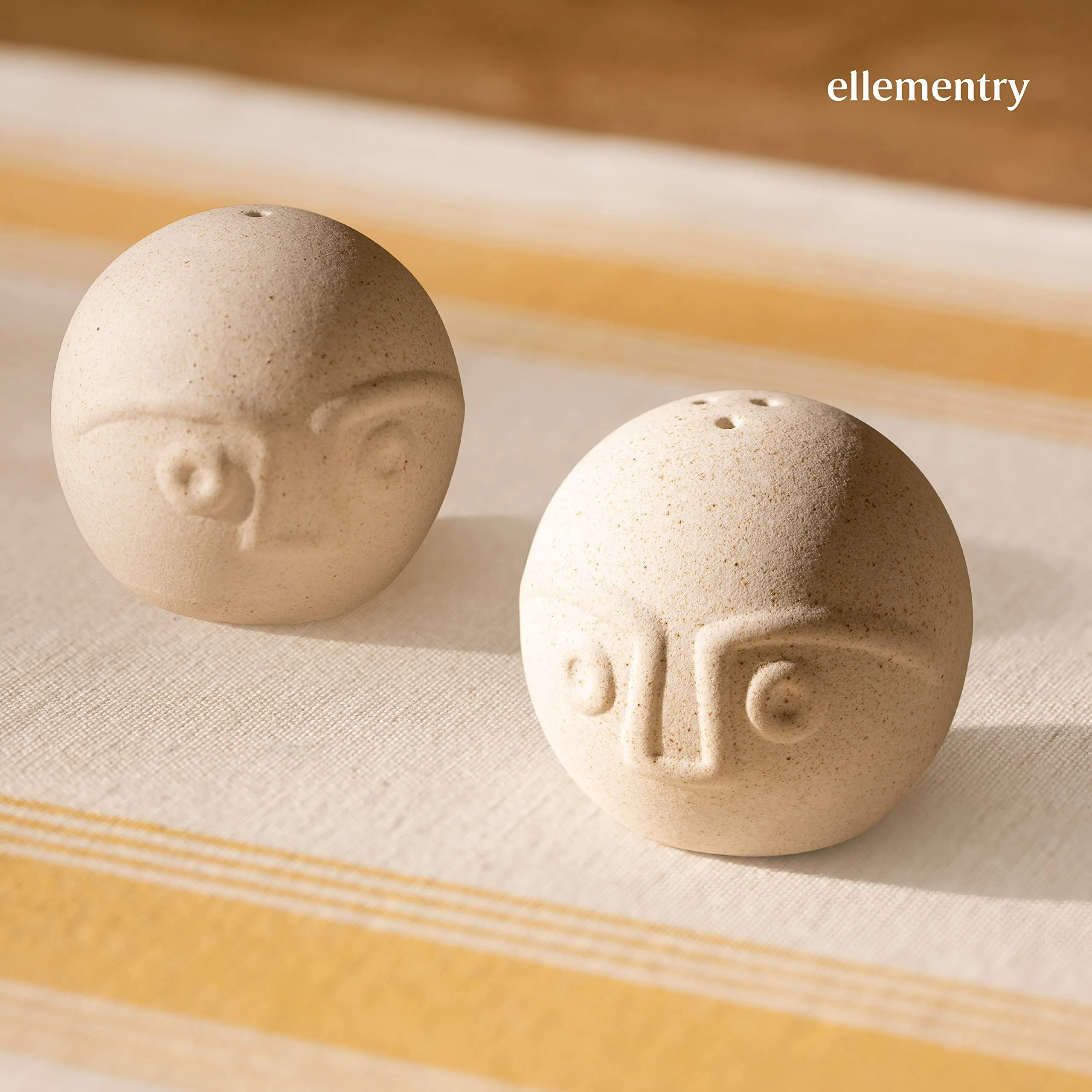 Boi and Gul Salt and Pepper Shaker Set of Two | Colour: Egg Shell| Ceramic |Salt and Pepper Shaker| 0.08 Kg | Handcrafted | Sustainable | Food Safe | Gifting | Form and Function |