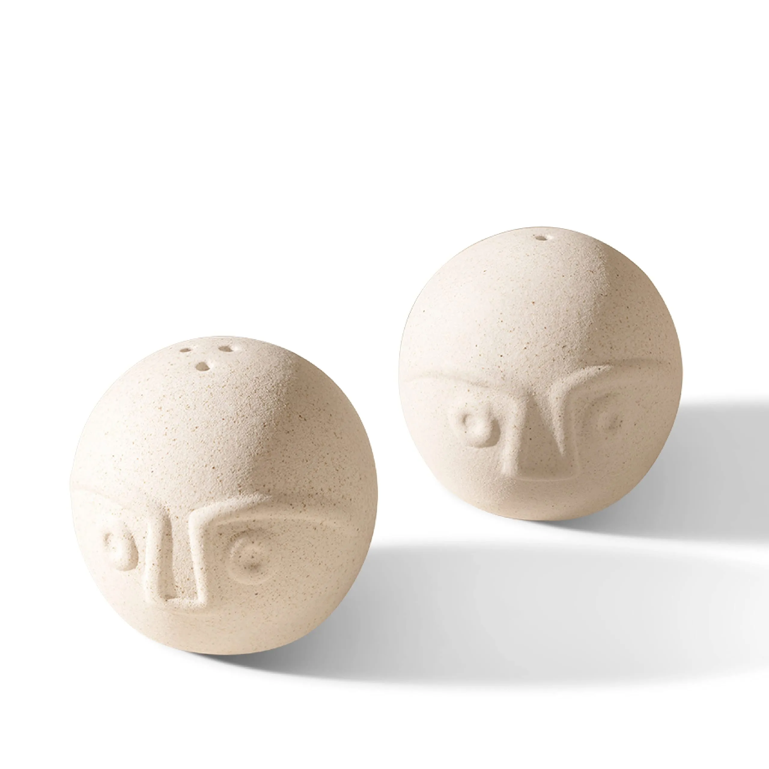 Boi and Gul Salt and Pepper Shaker Set of Two | Colour: Egg Shell| Ceramic |Salt and Pepper Shaker| 0.08 Kg | Handcrafted | Sustainable | Food Safe | Gifting | Form and Function |