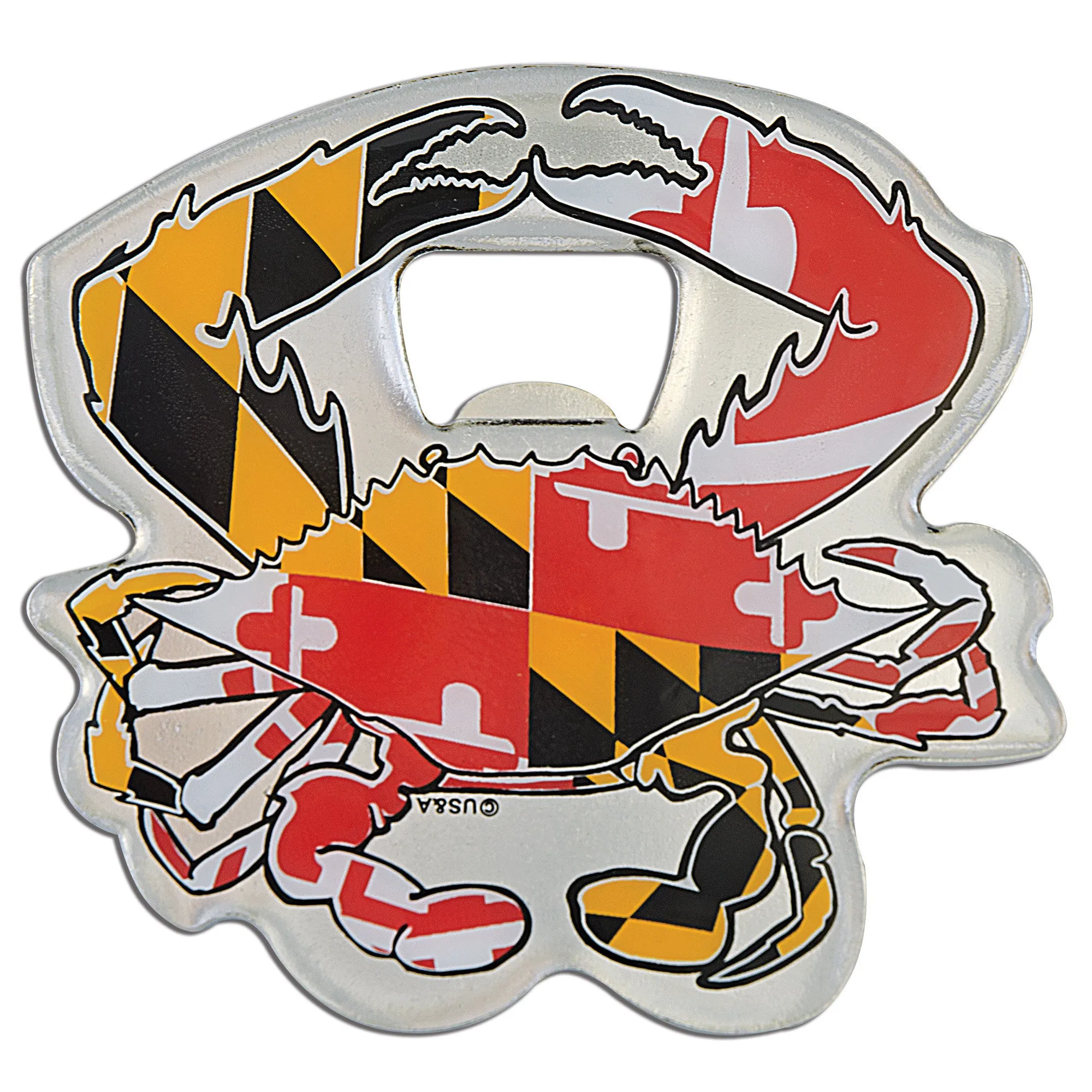 BOMD2 Bottle Opener Magnet Flag Crab Maryland