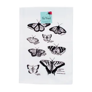 Butterfly Tea Towel, Screen Printed flour sack dish towel