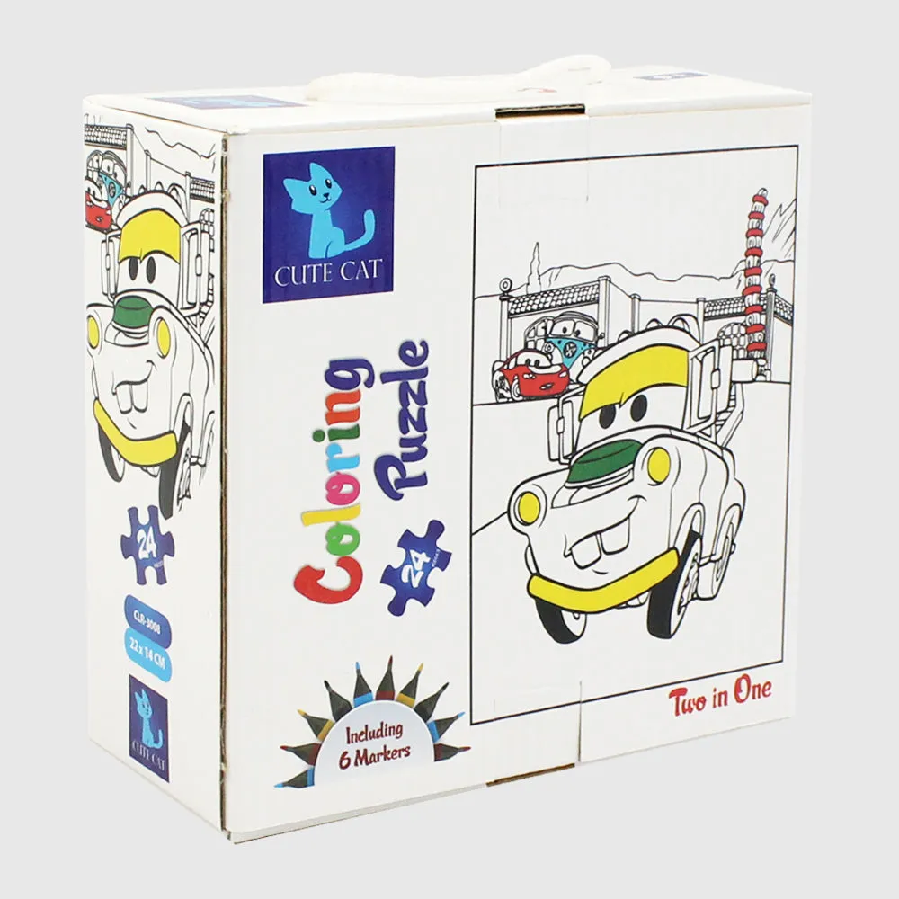 Cars Coloring Puzzle 2 In 1 (20 & 24 Pieces)