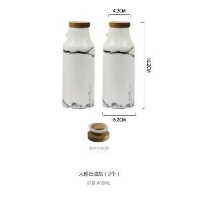 Ceramic Salt And Pepper Oil Bottle Set