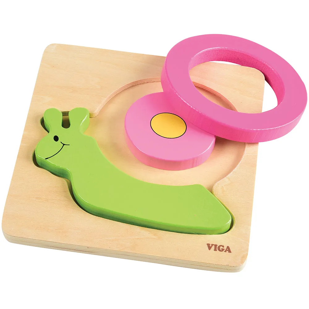 Chunky 4-Piece Snail Wooden Puzzle