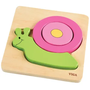 Chunky 4-Piece Snail Wooden Puzzle