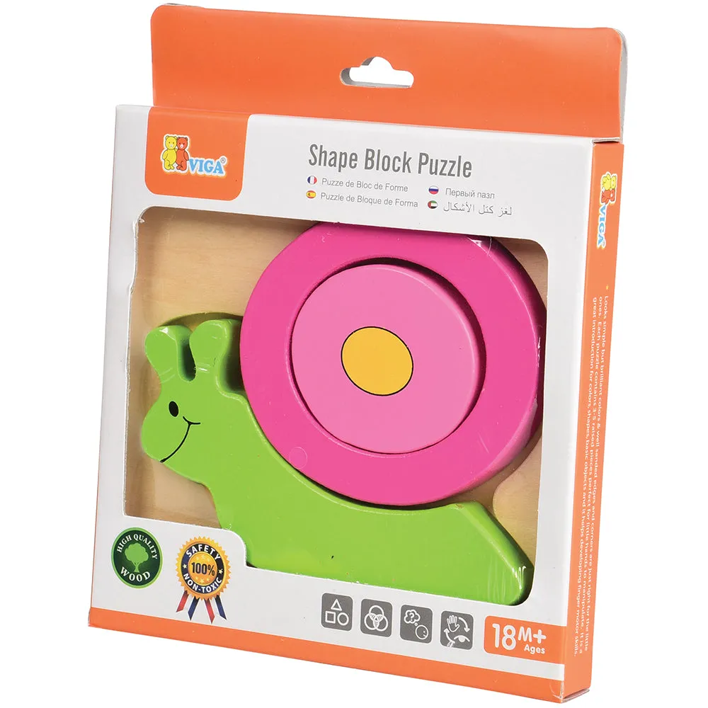 Chunky 4-Piece Snail Wooden Puzzle