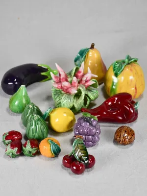 Collection of mid-century porcelain fruit and vegetables