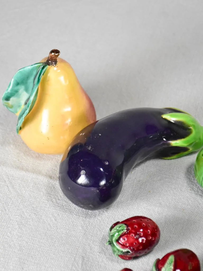 Collection of mid-century porcelain fruit and vegetables
