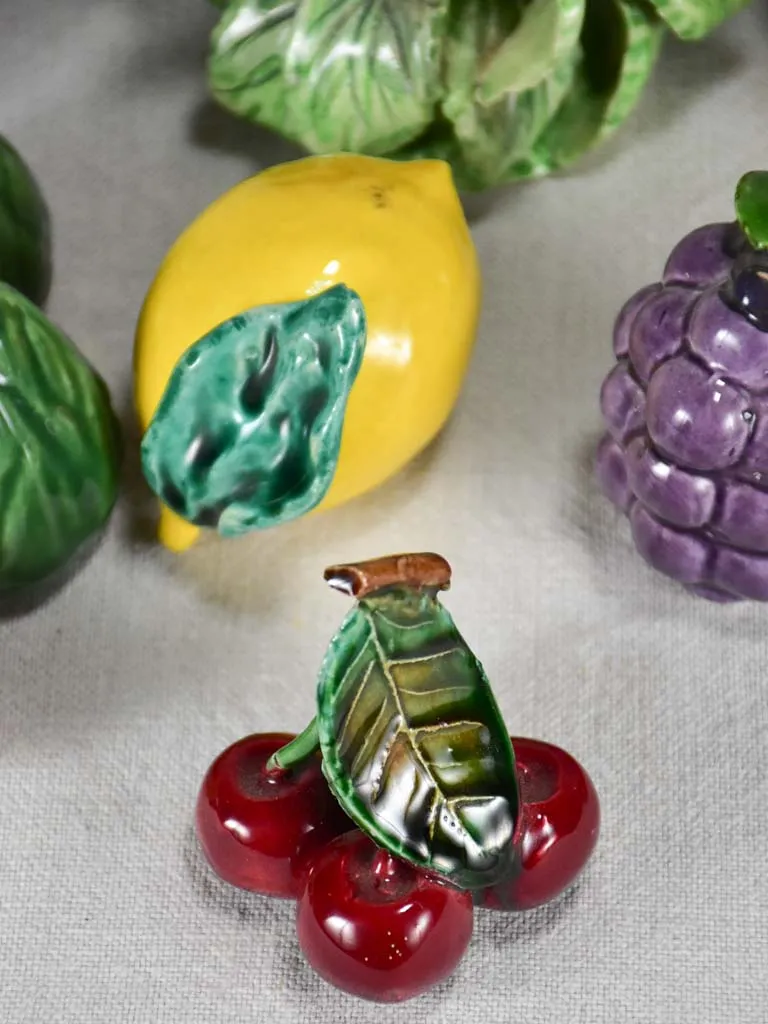 Collection of mid-century porcelain fruit and vegetables