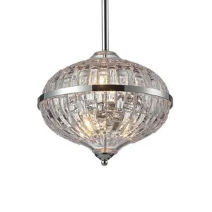 Contemporary Art Deco Mouth Blown Glass Pendant | Oval