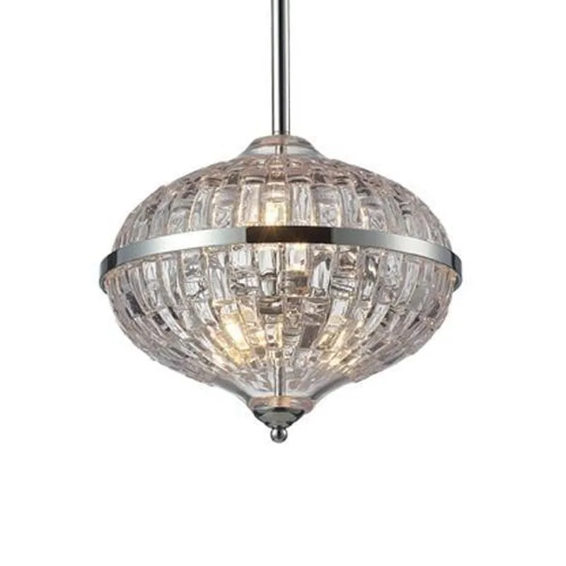 Contemporary Art Deco Mouth Blown Glass Pendant | Oval