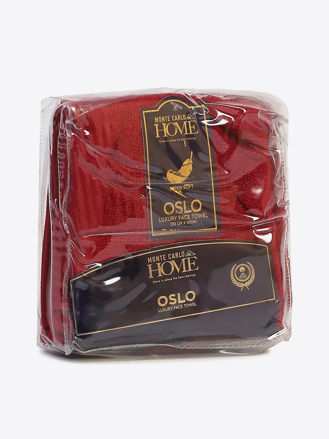 Dark Red Cotton Solid 600 GSM Face Towel (Pack of 4)