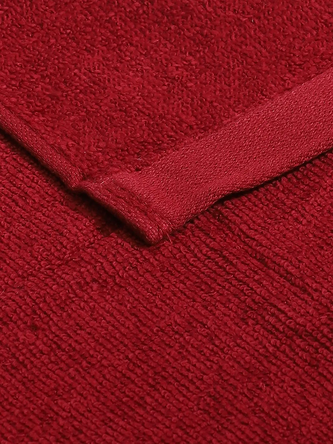 Dark Red Cotton Solid 600 GSM Face Towel (Pack of 4)
