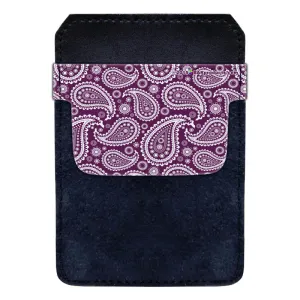 DekoPokit™ Leather Bottle Opener Pocket Protector w/ Designer Flap - Purple Paisley