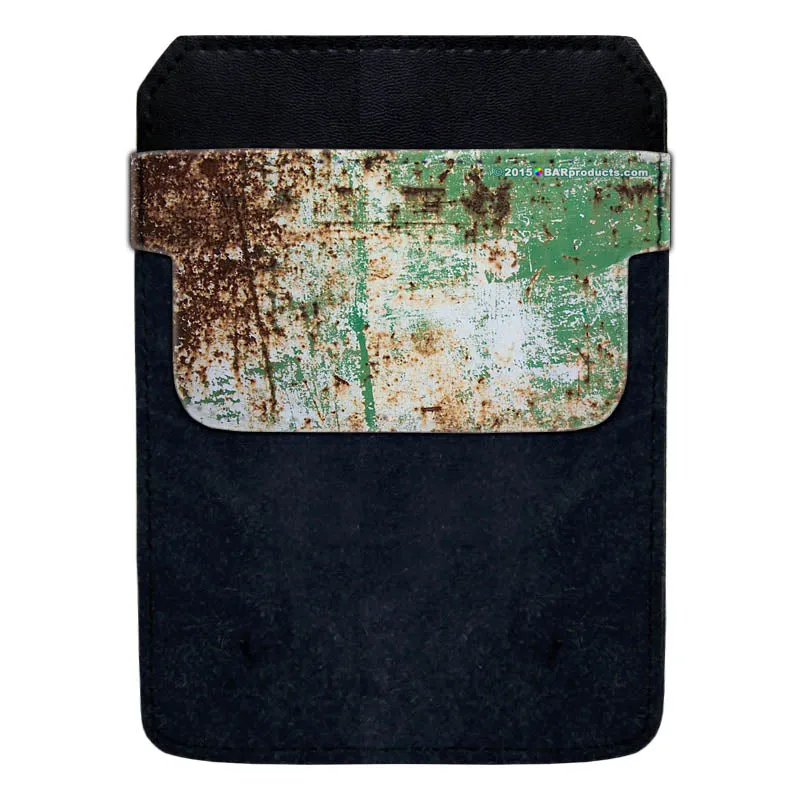 DekoPokit™ Leather Bottle Opener Pocket Protector w/ Designer Flap - Rusty Grunge