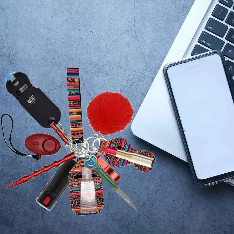Fight Fobs® Multi Color Leopard Self Defense Key Chain Set
