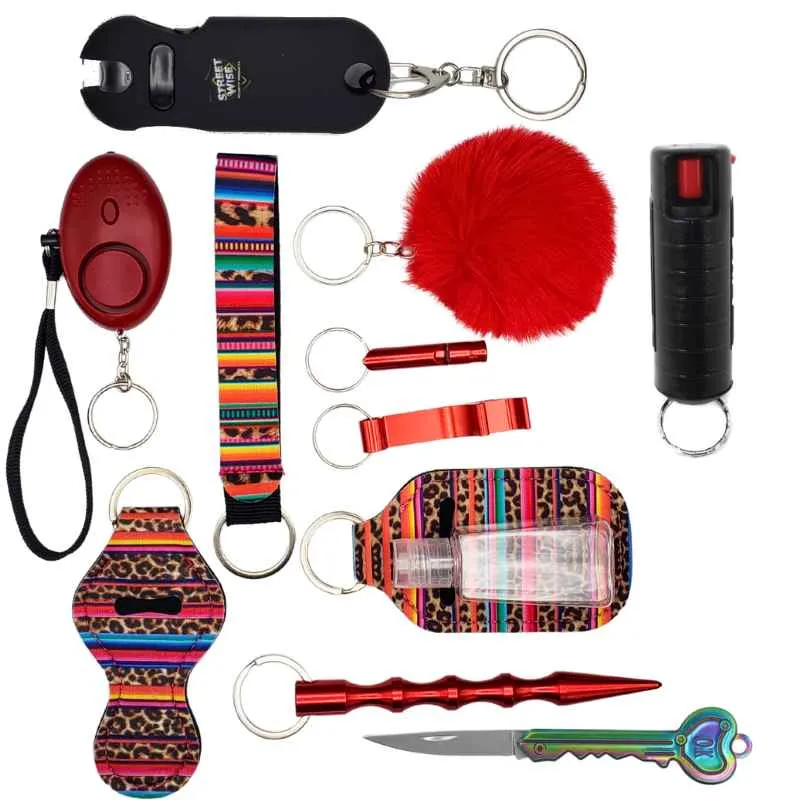 Fight Fobs® Multi Color Leopard Self Defense Key Chain Set