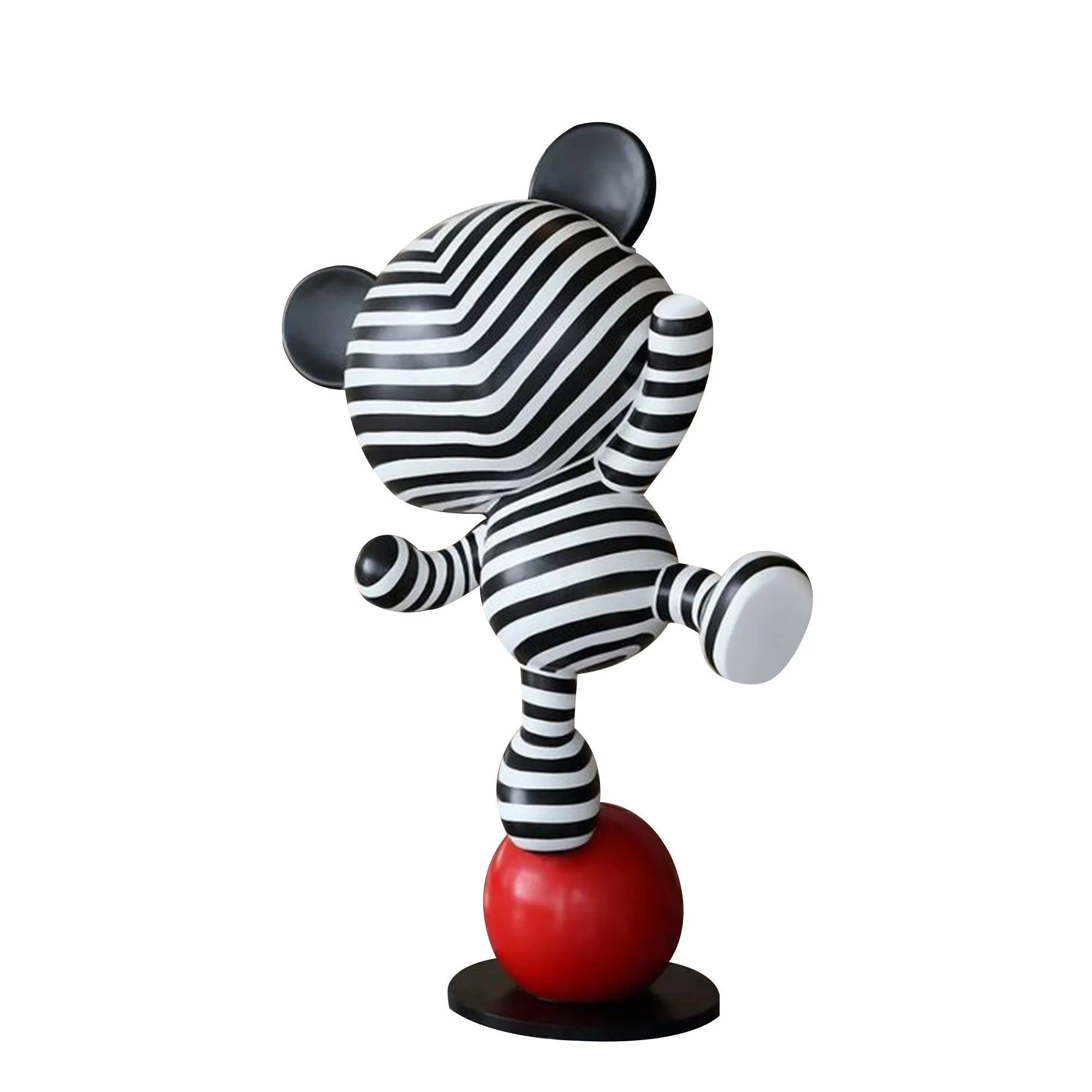FINEST Cartoon  Bold Stripes Resin Sculpture Artwork Animal Bear FF-011