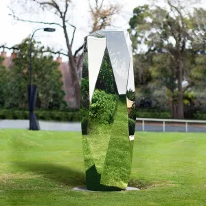 FINEST Mirror Polished Stainless Steel Pillar Garden Outdoor Sculpture for Sale FS-069