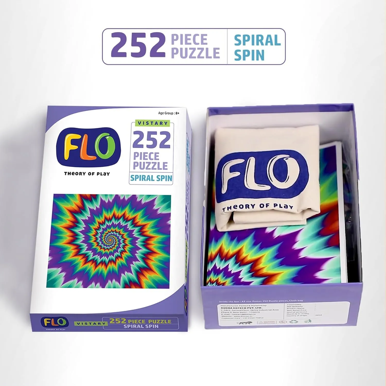 FLO Toys Magic Spiral Spin 252 Pieces Puzzle For Kids Ages 8 