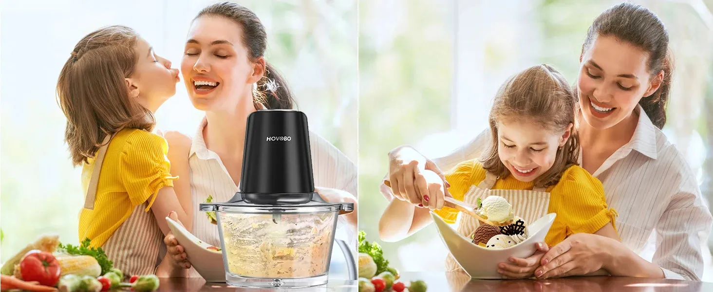 Food Processor Electric Meat Grinder 500W Food Chopper 2 Speed for Vegetable Kitchen Cutter Medium Super Chopping Grinding