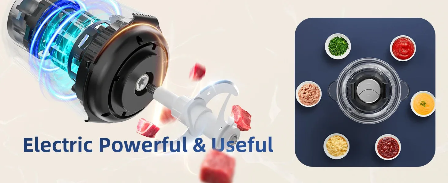 Food Processor Electric Meat Grinder 500W Food Chopper 2 Speed for Vegetable Kitchen Cutter Medium Super Chopping Grinding