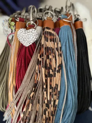 Genuine Leather Tassel Style KeyChains - Multi