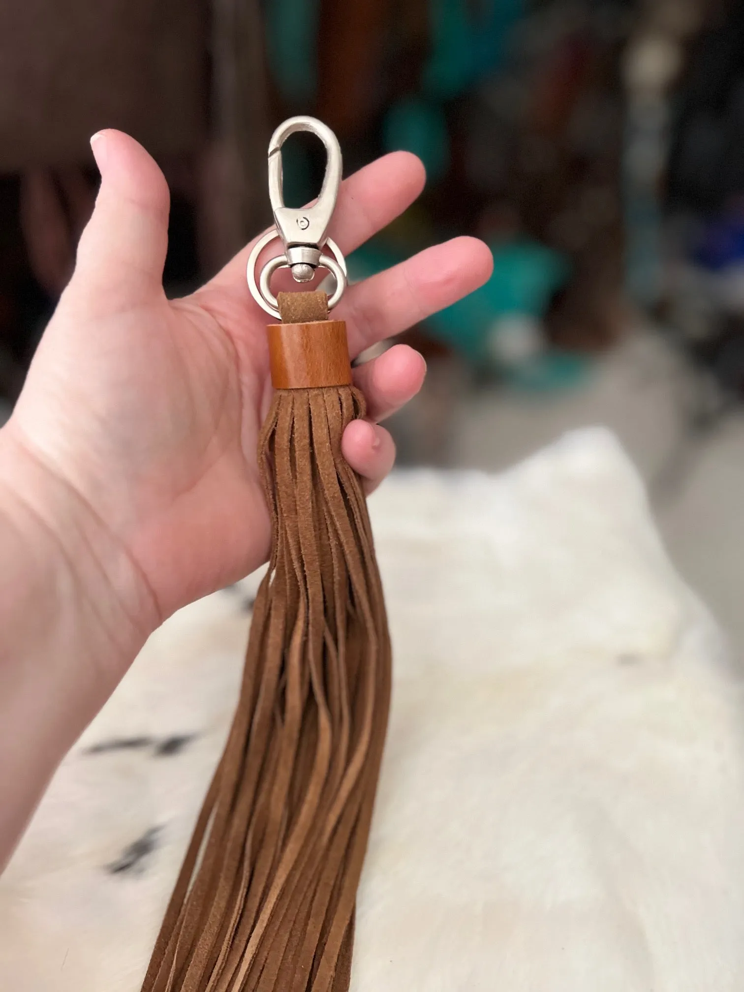 Genuine Leather Tassel Style KeyChains - Multi