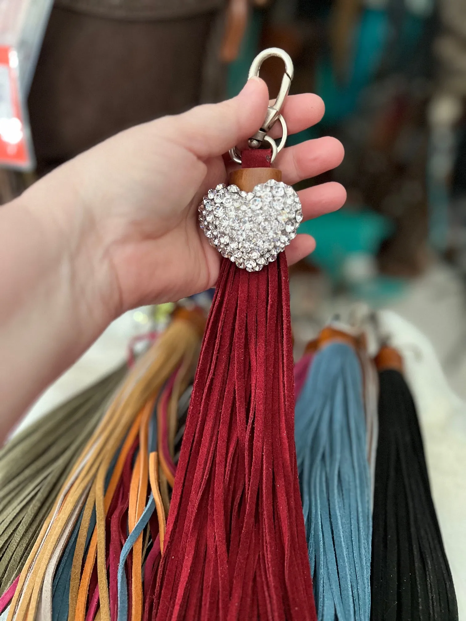 Genuine Leather Tassel Style KeyChains - Multi