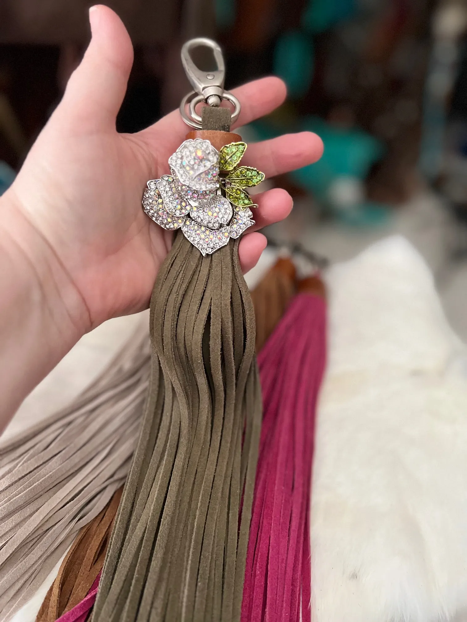 Genuine Leather Tassel Style KeyChains - Multi