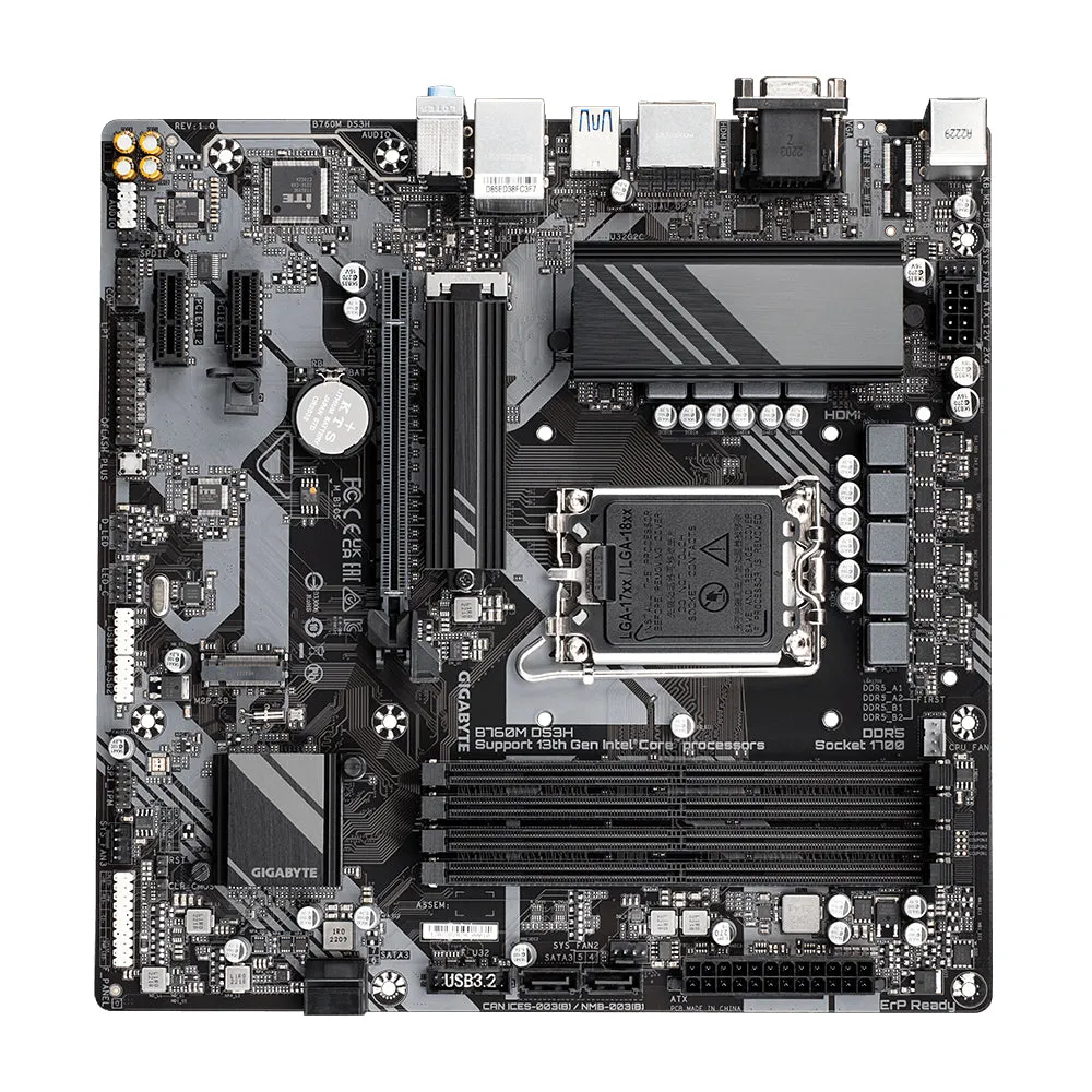 Gigabyte Mainboard B760m Ds3h (Rev. 1.0) - Micro Atx - Lga 1700 - Intel B760
