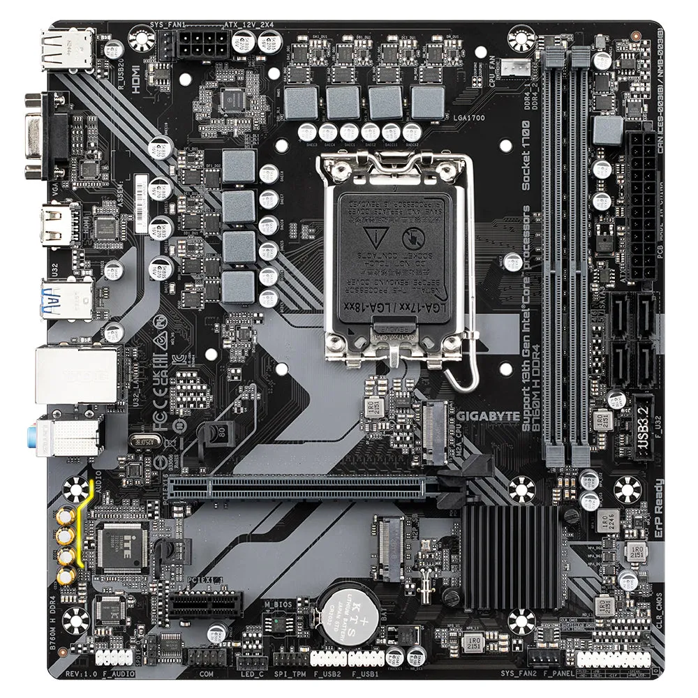 Gigabyte Mainboard B760m H Ddr4 - Micro Atx - Intel Socket Lga 1700 - Intel B760