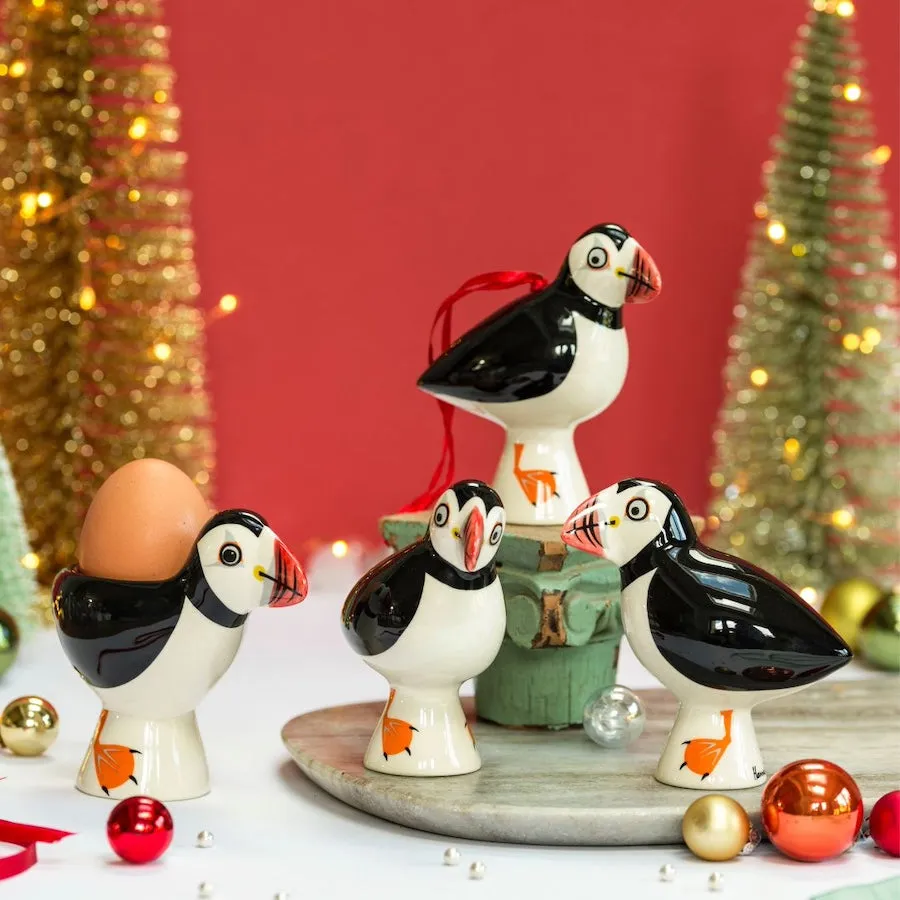 Handmade Ceramic Puffin Salt and Pepper Shakers x 4