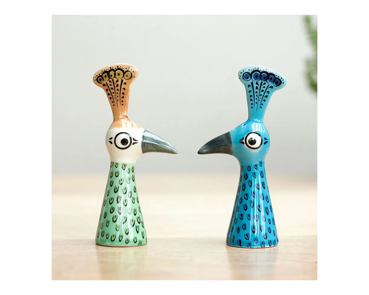 Hannah Turner Peacock Salt and Pepper Shakers