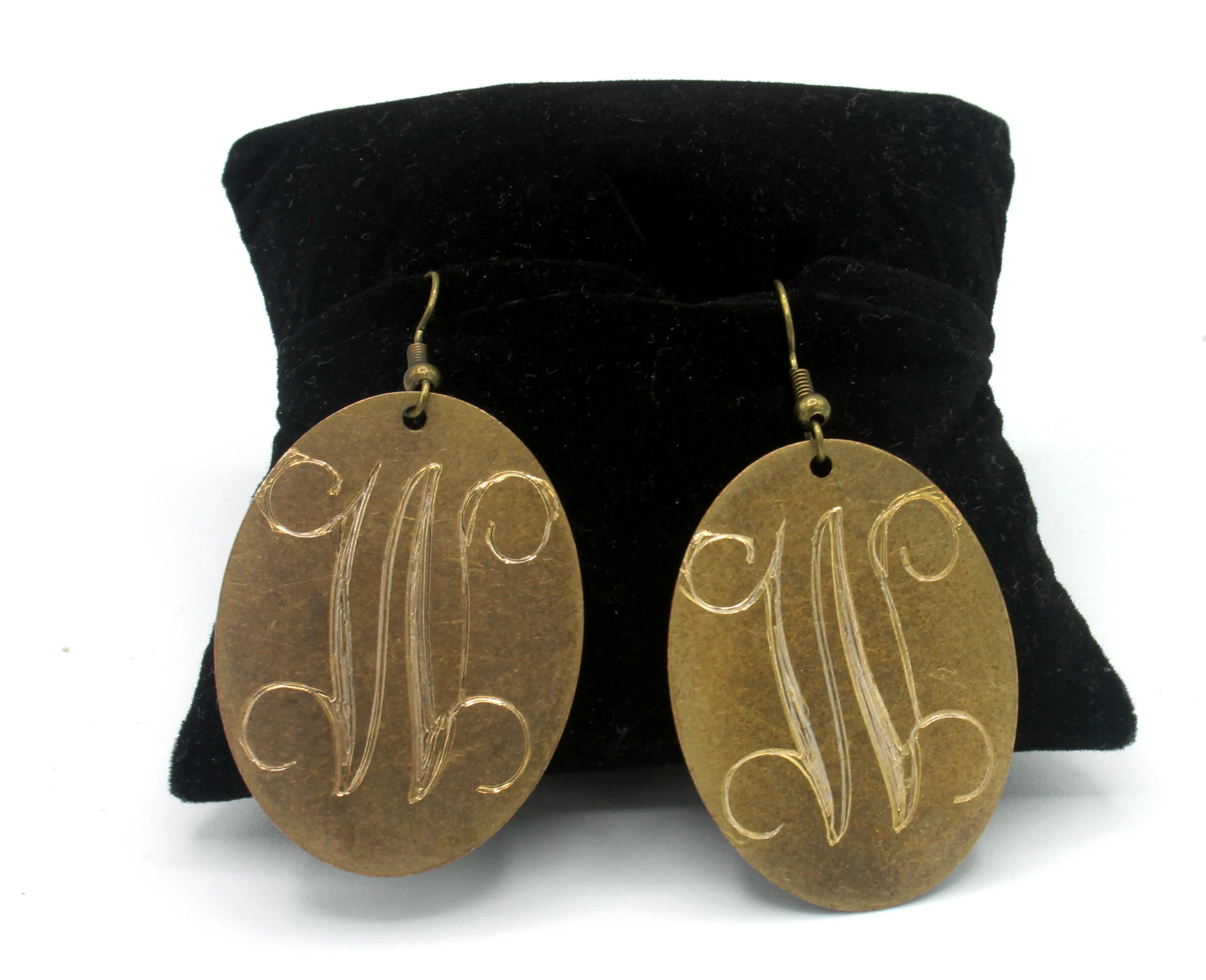 HC Laser Engraved Initial Earrings