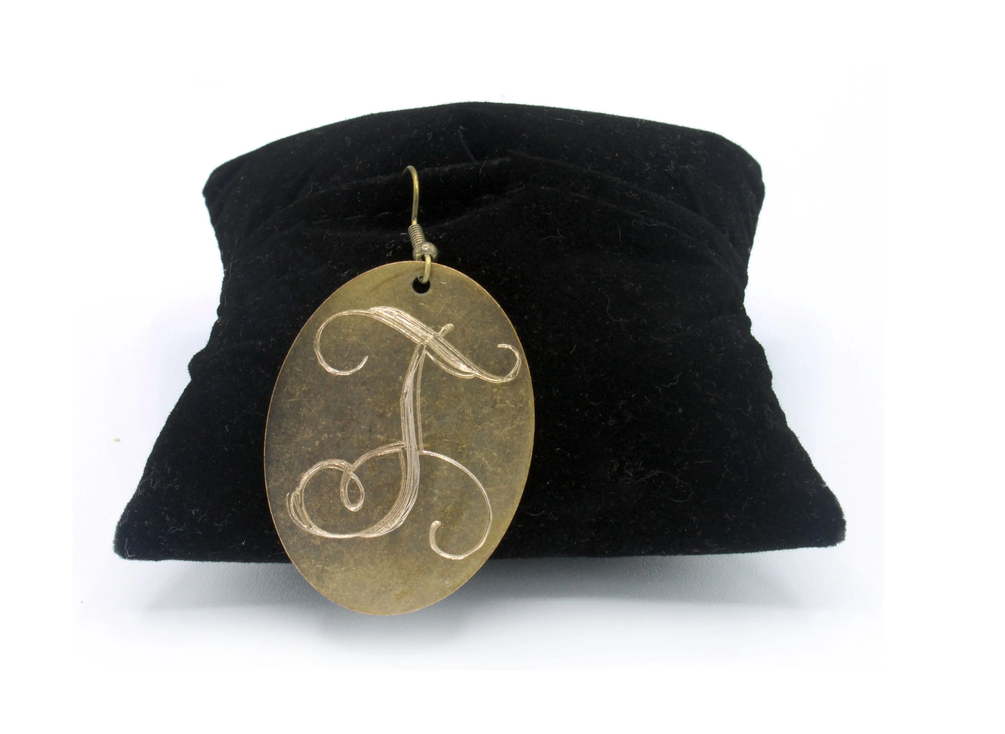 HC Laser Engraved Initial Earrings
