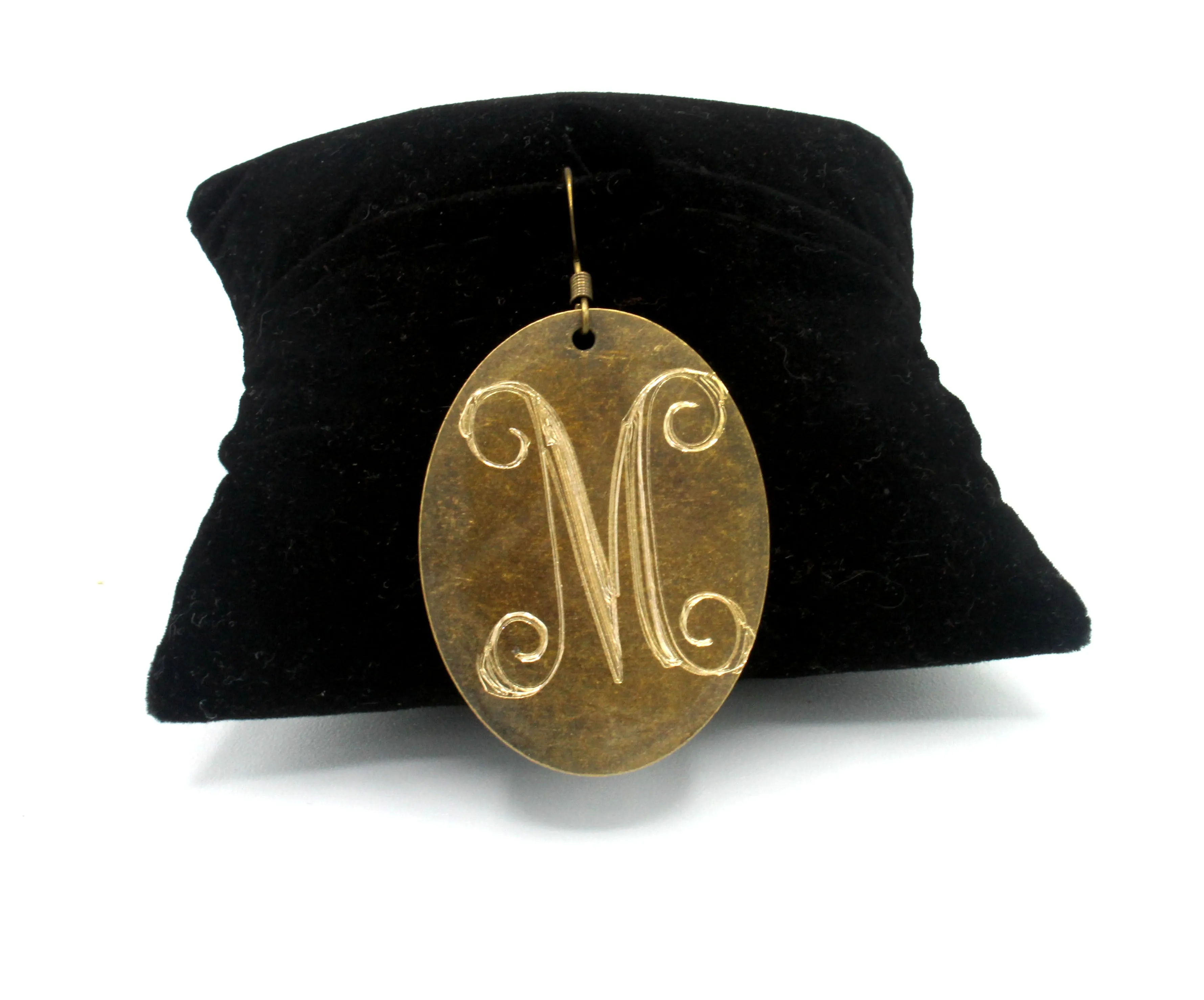 HC Laser Engraved Initial Earrings