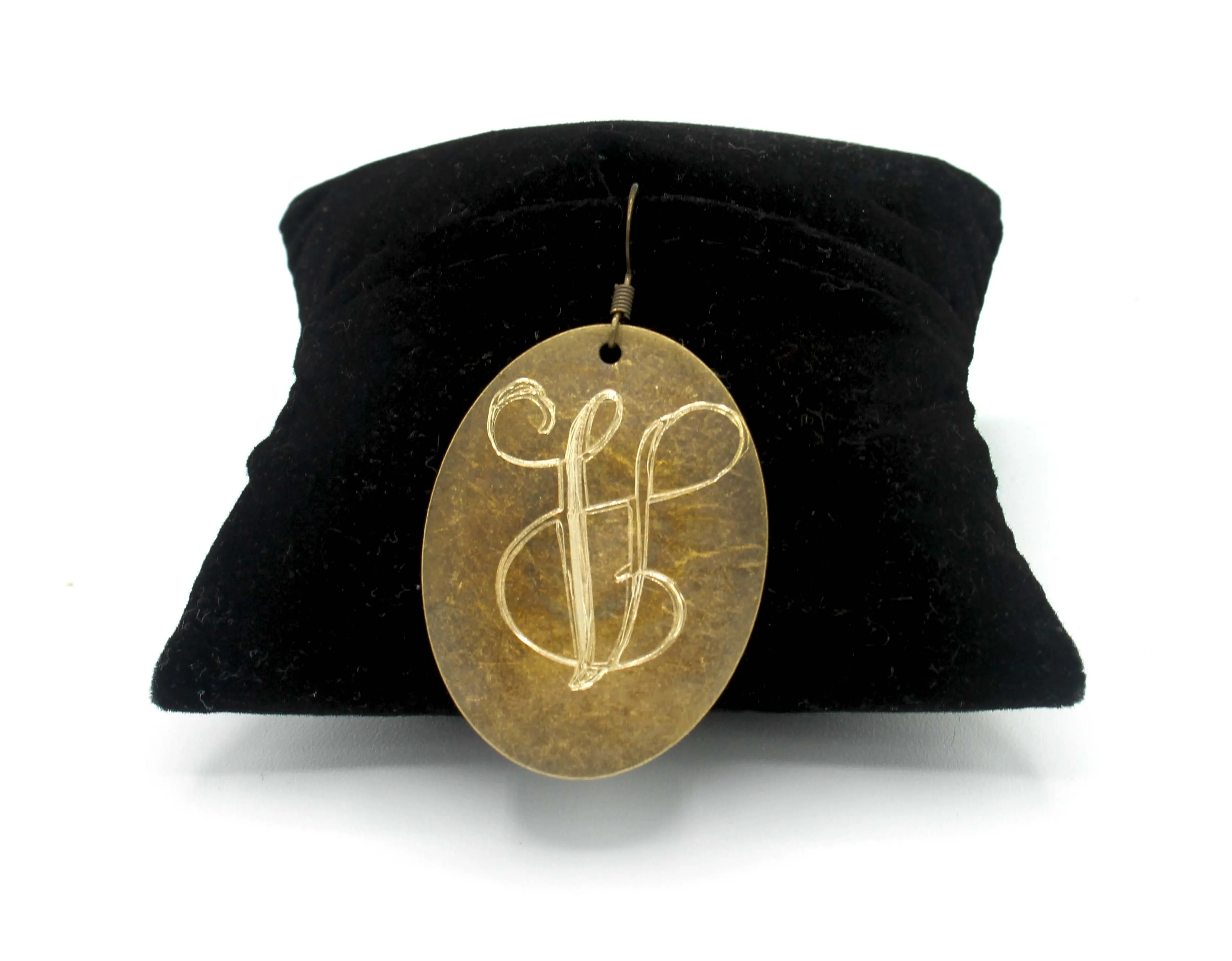 HC Laser Engraved Initial Earrings
