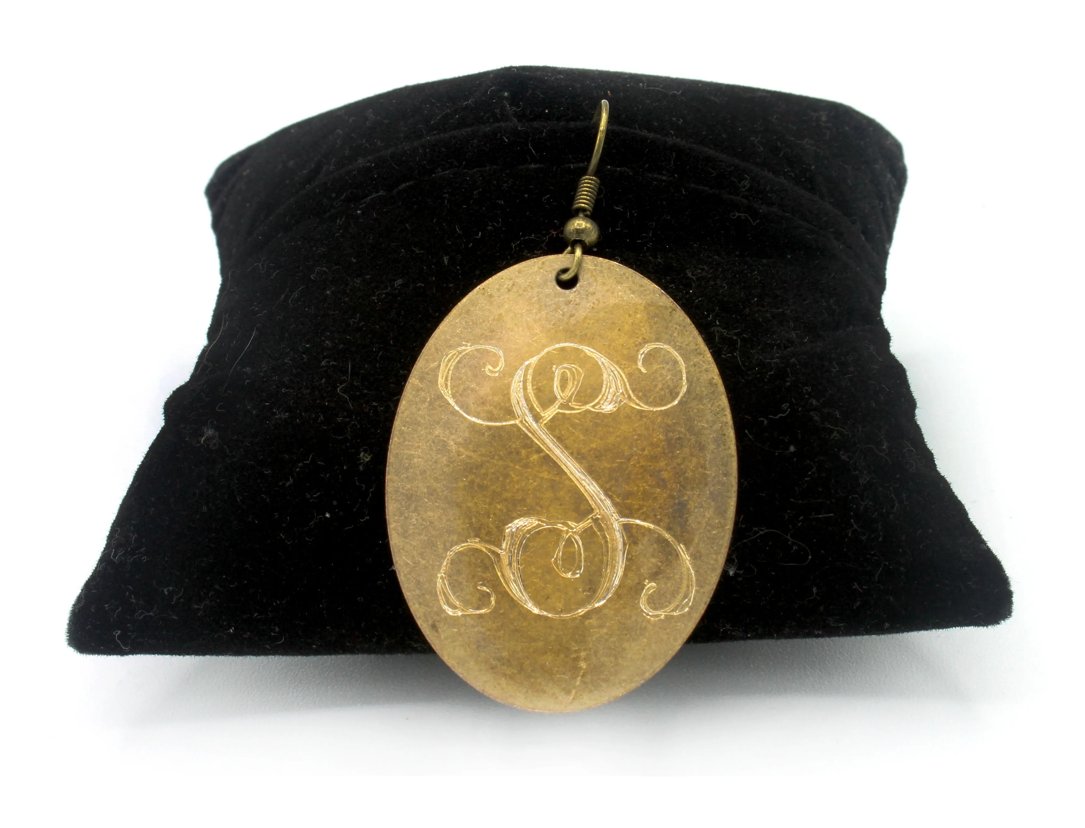 HC Laser Engraved Initial Earrings