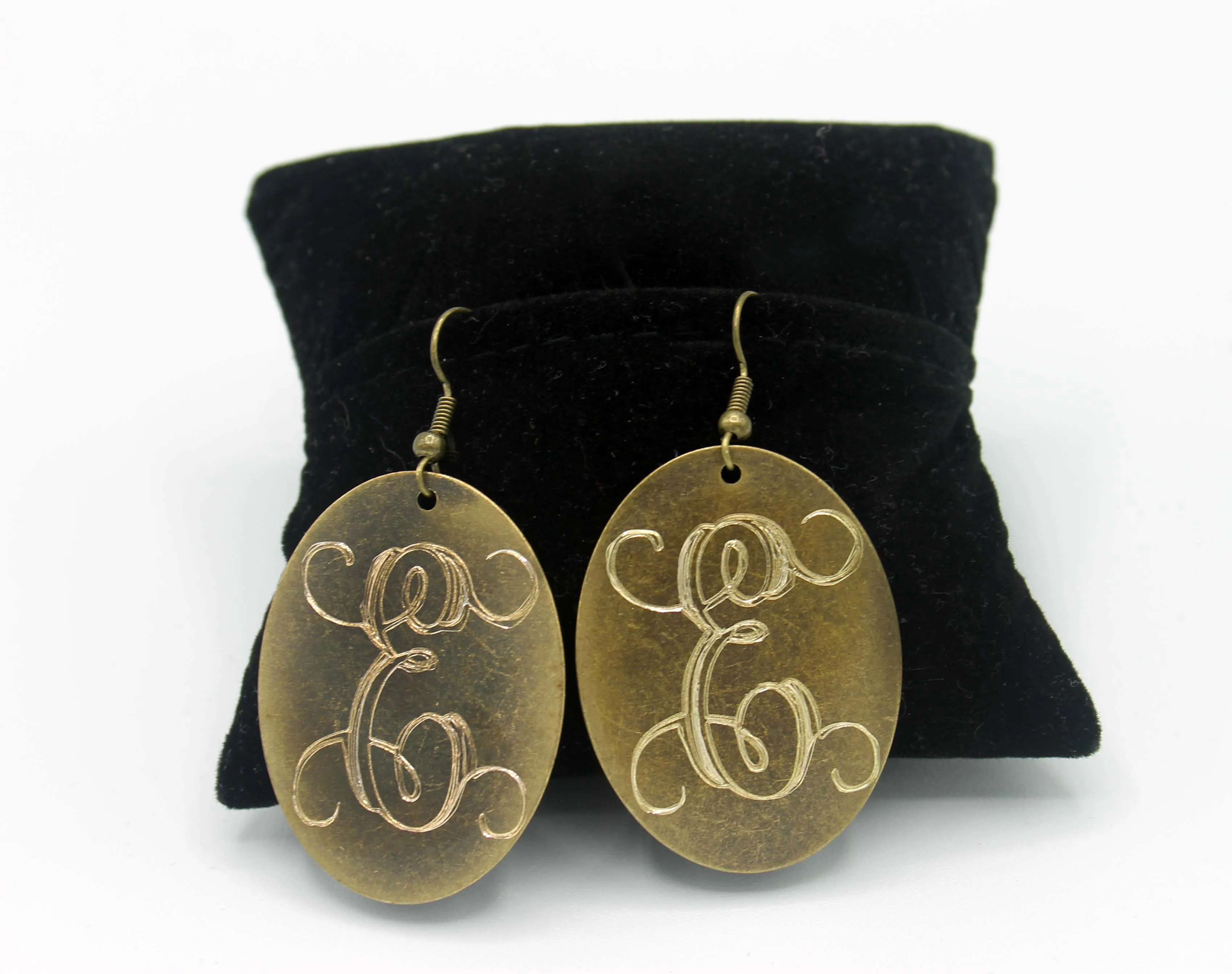 HC Laser Engraved Initial Earrings