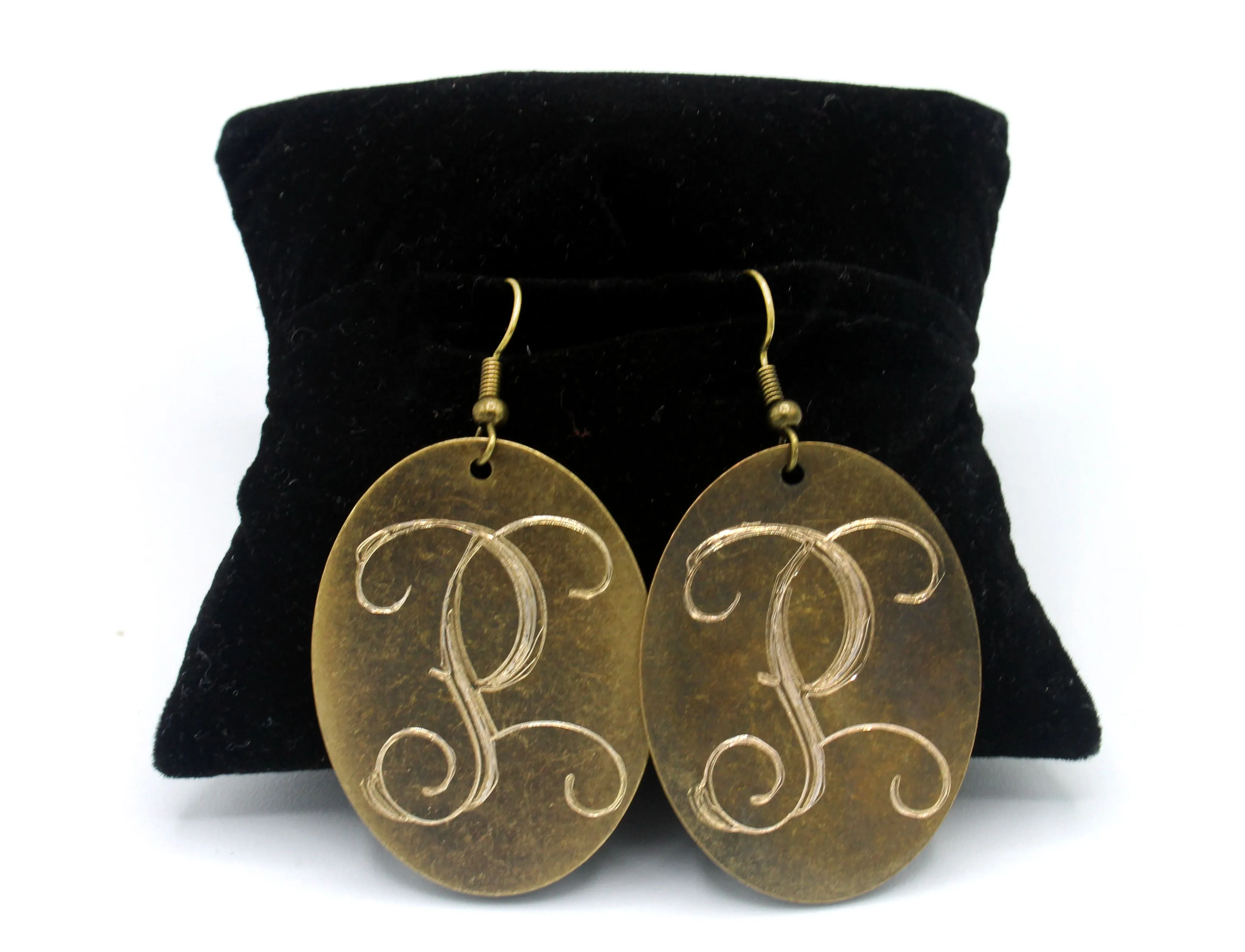 HC Laser Engraved Initial Earrings