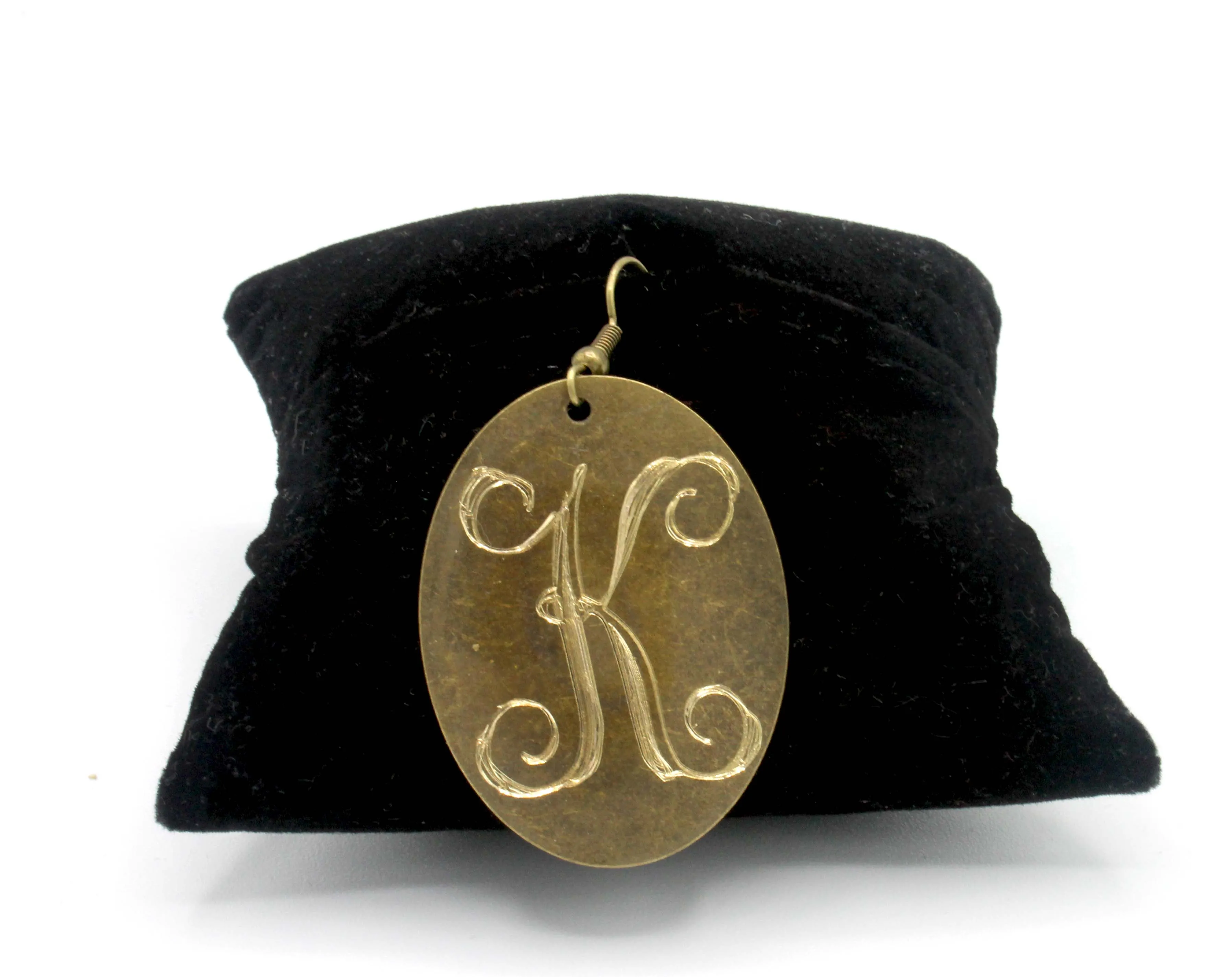 HC Laser Engraved Initial Earrings